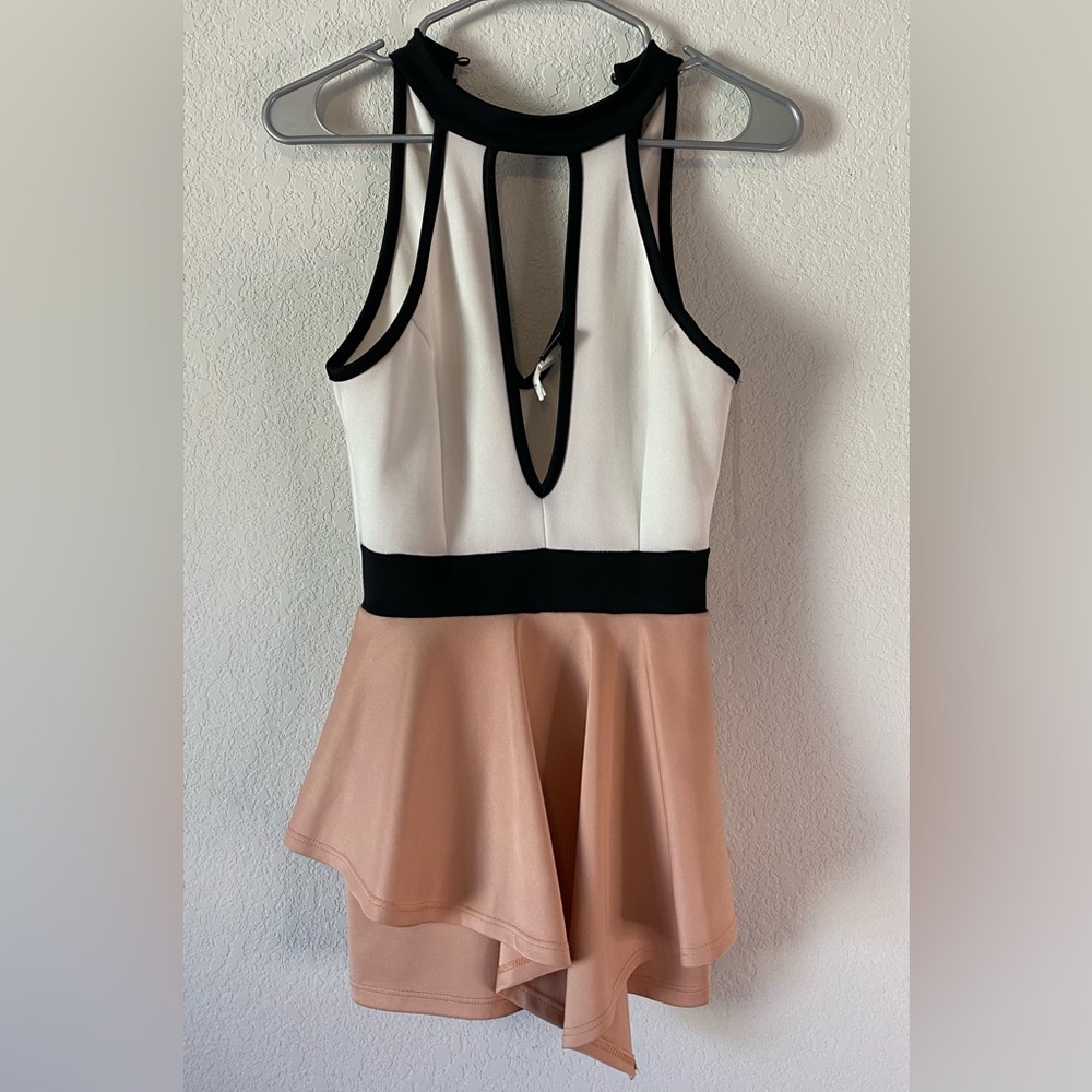 Privy Privately Privileged White & Pink Mini Dress w/ Built in Shorts Size S